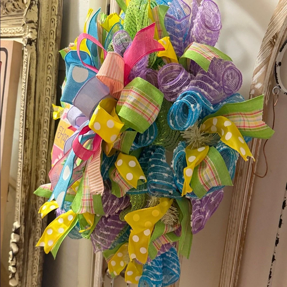Colorful Easter Bunny Wreath